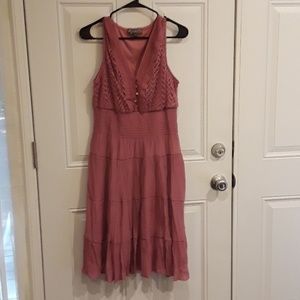 Knee Length Sleeveless Smock Waist Dress